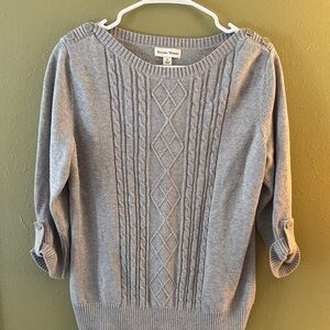 Studio Works Women’s Gray Textured Knit Sweater